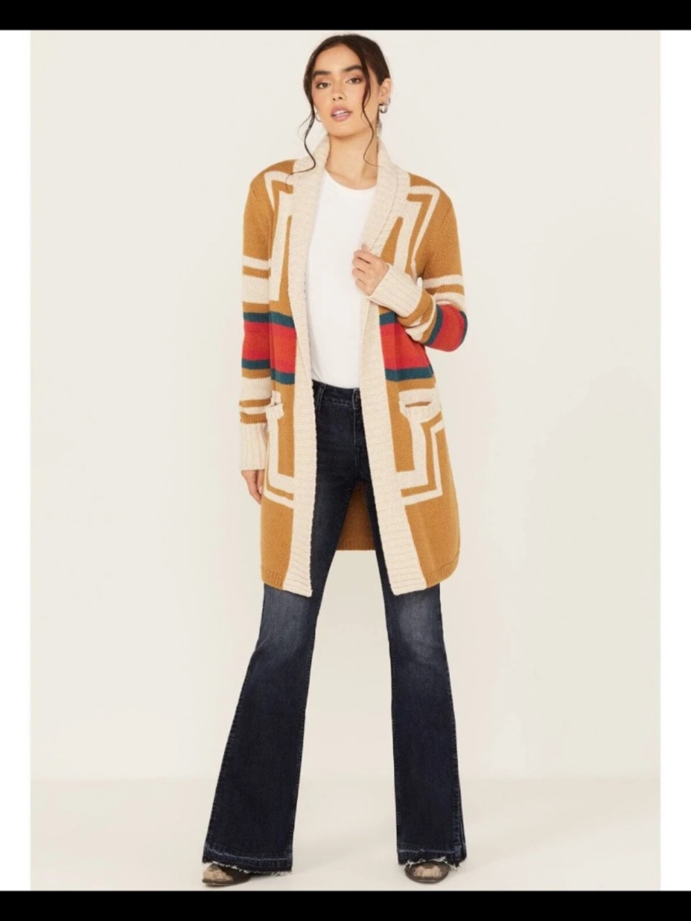 Pendleton Harding Cardigan L Southwestern Cotton Merino Wool Sweater